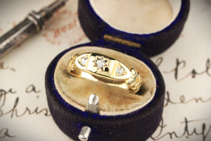 ANTIQUE 1889 DIAMOND TRILOGY RING 15ct GOLD
