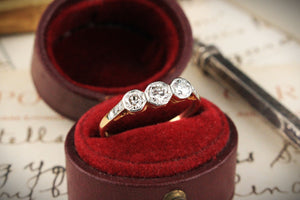 ANTIQUE EDWARDIAN DIAMOND TRILOGY 18ct GOLD & PLATINUM