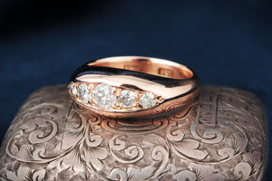 ANTIQUE .86ct FIVE STONE DIAMOND RING 18ct GOLD