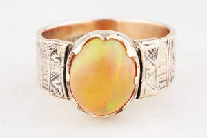 ANTIQUE VICTORIAN c1880’s FIRE OPAL RING 15ct GOLD