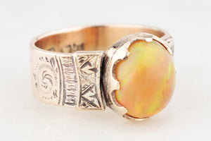 ANTIQUE VICTORIAN c1880’s FIRE OPAL RING 15ct GOLD
