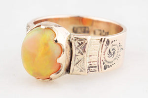 ANTIQUE VICTORIAN c1880’s FIRE OPAL RING 15ct GOLD