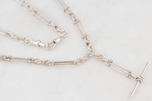 ANTIQUE c1915 EDWARDIAN STERLING SILVER WATCH CHAIN