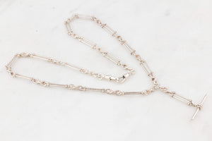 ANTIQUE c1915 EDWARDIAN STERLING SILVER WATCH CHAIN