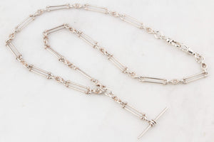 ANTIQUE c1915 EDWARDIAN STERLING SILVER WATCH CHAIN