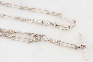 ANTIQUE c1915 EDWARDIAN STERLING SILVER WATCH CHAIN