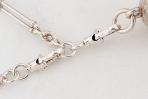 ANTIQUE c1915 EDWARDIAN STERLING SILVER WATCH CHAIN