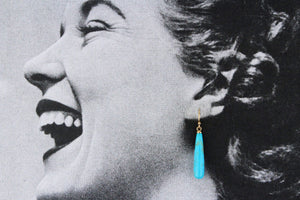 TURQUOISE BULLET EARRINGS 9ct YELLOW GOLD