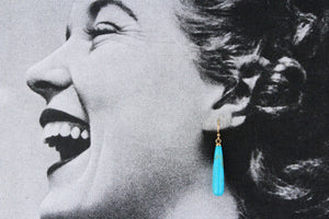 TURQUOISE BULLET EARRINGS 9ct YELLOW GOLD