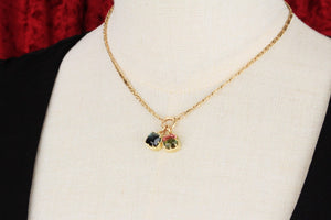 BESPOKE BI-COLOUR TEAL TOURMALINE 9CT GOLD