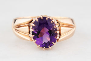 ANTIQUE AUSTRALIAN AMETHYST RING 15ct GOLD