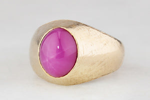 VINTAGE STAR RUBY RING 14ct GOLD