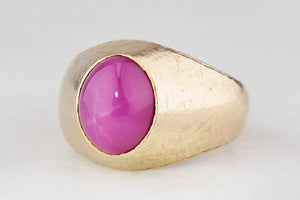 VINTAGE STAR RUBY RING 14ct GOLD