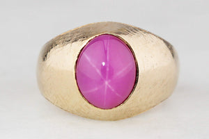 VINTAGE STAR RUBY RING 14ct GOLD