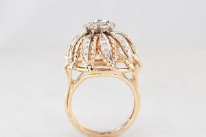 VINTAGE 1940’s .93CT DIAMOND BOMBE RING 14ct GOLD