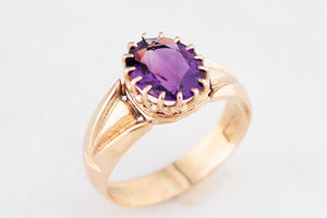 ANTIQUE AUSTRALIAN AMETHYST RING 15ct GOLD