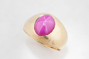 VINTAGE STAR RUBY RING 14ct GOLD