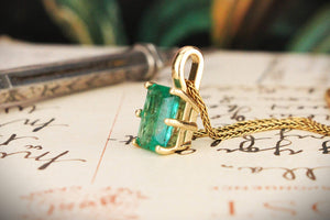CUSTOM 2.75ct ZAMBIAN EMERALD PENDANT 10ct GOLD