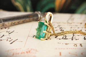 CUSTOM 2.75ct ZAMBIAN EMERALD PENDANT 10ct GOLD