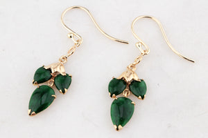VINTAGE NEPHRITE JADE EARRINGS 14ct & 9ct GOLD