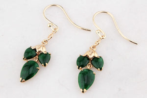 VINTAGE NEPHRITE JADE EARRINGS 14ct & 9ct GOLD