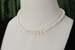 VINTAGE 1940’s .90ct DIAMOND & PEARL NECKLACE 18ct GOLD
