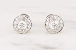 MODERN .58ct DIAMOND STUD EARRINGS 18CT WHITE GOLD