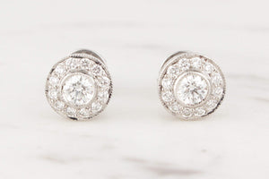 MODERN .58ct DIAMOND STUD EARRINGS 18CT WHITE GOLD