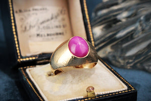 VINTAGE STAR RUBY RING 14ct GOLD