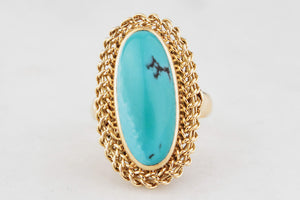VINTAGE c1940’s TURQUOISE RING 18ct GOLD