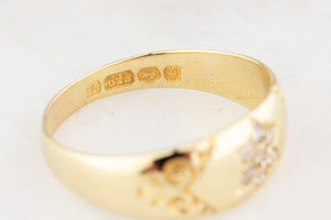 ANTIQUE VICTORIAN 1889 DIAMOND RING 15CT GOLD