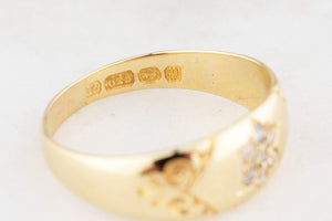 ANTIQUE VICTORIAN 1889 DIAMOND RING 15CT GOLD
