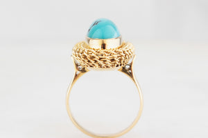 VINTAGE c1940’s TURQUOISE RING 18ct GOLD
