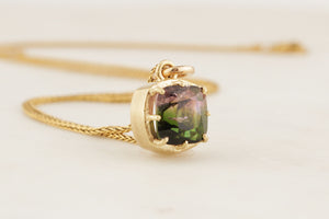 CUSTOM BI-COLOUR TOURMALINE PENDANT IN 9ct GOLD