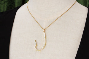 HANDCRAFTED 1.55ct DIAMOND FISHHOOK PENDANT IN 18ct GOLD