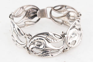 VINTAGE DANECRAFT 'LILIES' BRACELET STERLING SILVER