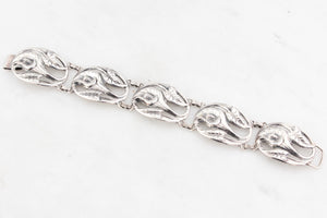 VINTAGE DANECRAFT 'LILIES' BRACELET STERLING SILVER