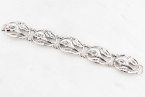 VINTAGE DANECRAFT 'LILIES' BRACELET STERLING SILVER