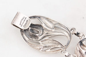 VINTAGE DANECRAFT 'LILIES' BRACELET STERLING SILVER