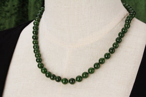 NEPHRITE JADE NECKLACE WITH DIAMOND CLASP IN 9ct GOLD