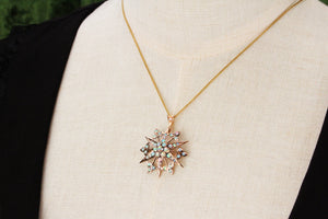 ANTIQUE EDWARDIAN OPAL STARBURST PENDANT/BROOCH IN 15ct GOLD