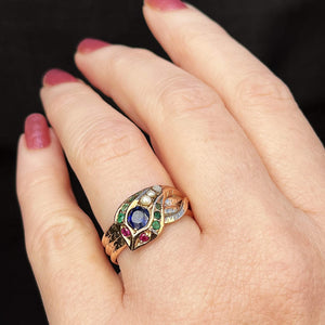 ANTIQUE EDWARDIAN c1900 SERPENT RING 9ct GOLD