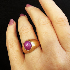 VINTAGE STAR RUBY RING 14ct GOLD