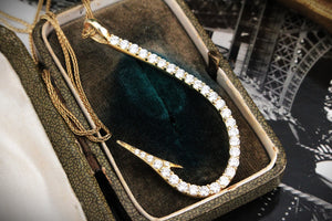 HANDCRAFTED 1.55ct DIAMOND FISHHOOK PENDANT IN 18ct GOLD