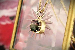 CUSTOM BI-COLOUR TOURMALINE PENDANT IN 9ct GOLD