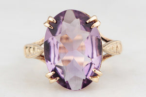 MID-CENTURY 3.60ct AMETHYST RING 9ct GOLD