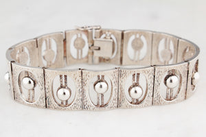 MID-CENTURY 1971 STERLING SILVER BRUTALIST BRACELET