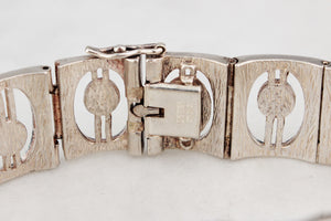 MID-CENTURY 1971 STERLING SILVER BRUTALIST BRACELET