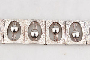 MID-CENTURY 1971 STERLING SILVER BRUTALIST BRACELET