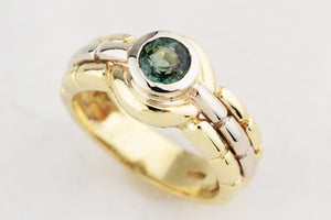 MID-CENTURY GREEN SAPPHIRE RING 18ct GOLD